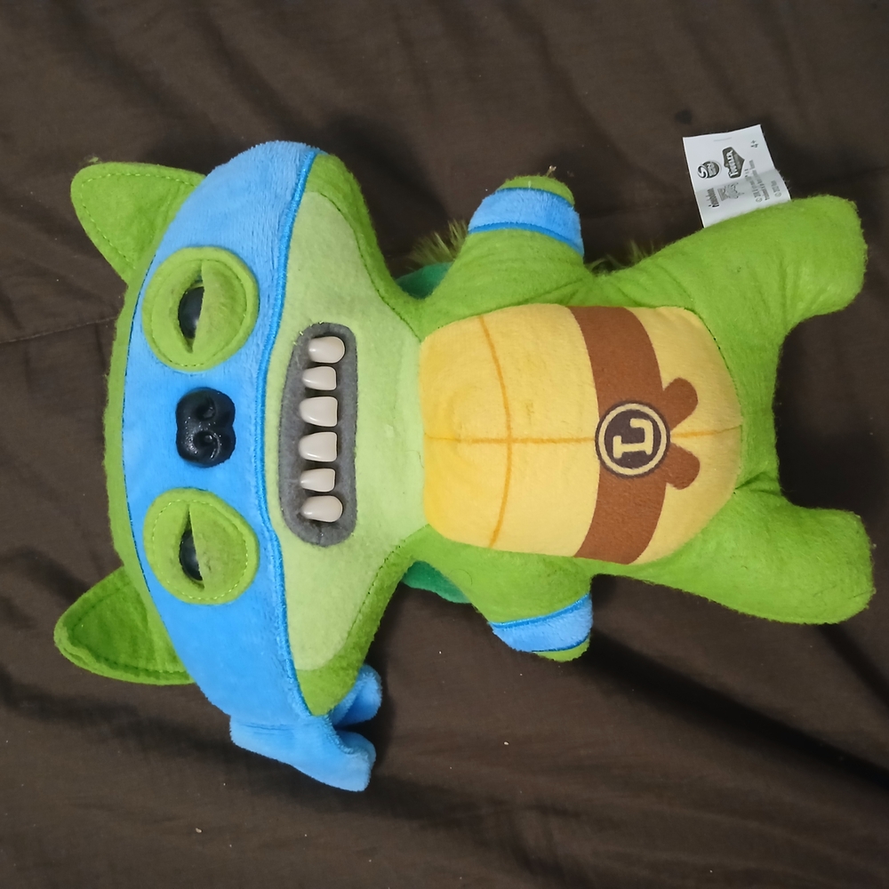 Green and Blue Plush Monster Toy